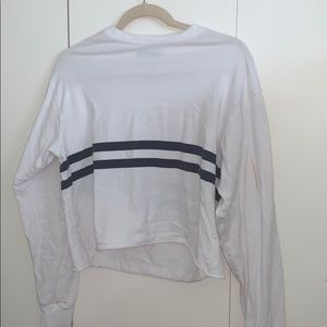 Brandy Melville white and navy striped top
